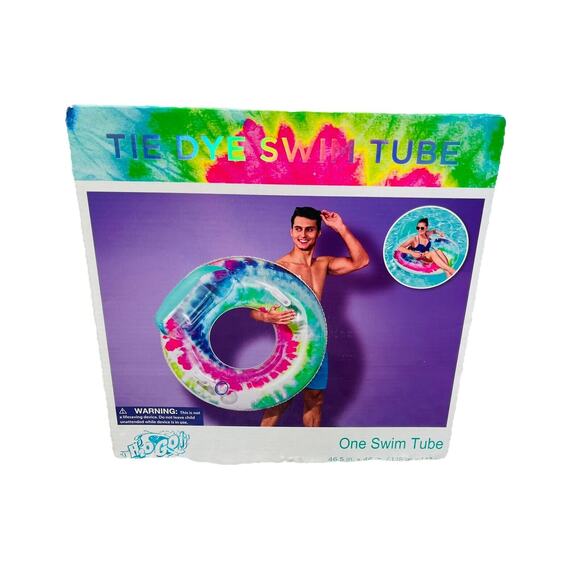 Bestway Tie Dye Swim Tube 46" X 46" Multicolor H2O Go New In Sealed Box - Picture 1 of 10